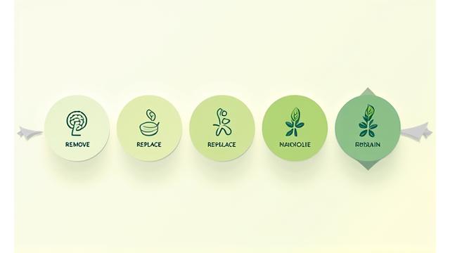 A visual timeline or flowchart depicting the stages of a gut healing protocol, with clear, actionable steps and positive outcomes highlighted.