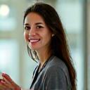 Portrait of Maria R., 39, looking calm and relaxed.