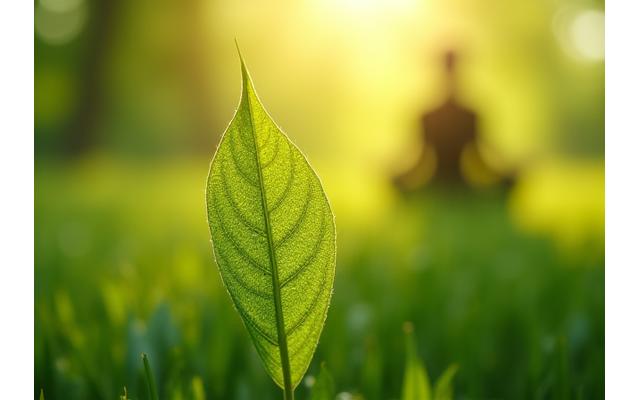 Soft, diffused light with falling autumn leaves, suggesting seasonal changes and allergies in Atlanta
