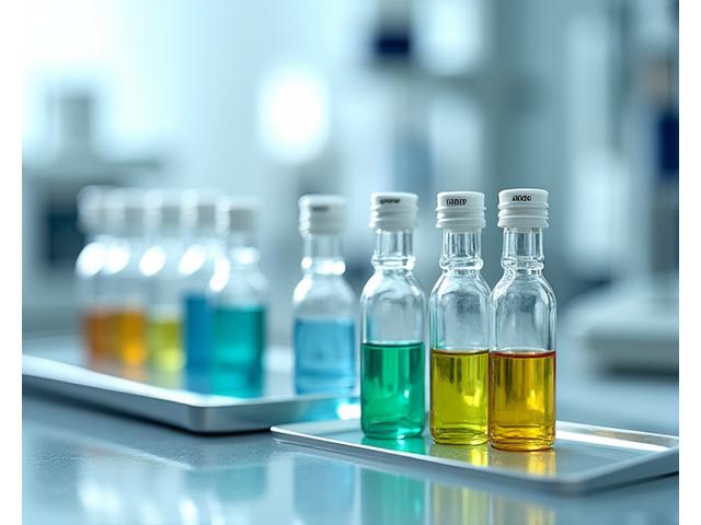 Close-up of blood sample vials and lab equipment, symbolizing biomarker analysis